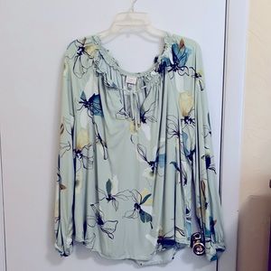 A new day XL Floral Green Blouse